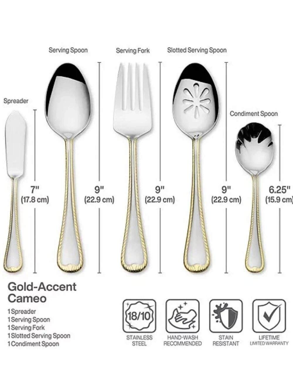Mikasa Cameo Gold 65 Piece Flatware Set